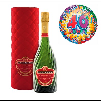 Buy And Send Tsarine Cuvee Premium Brut Champagne and a 40th Birthday Balloon